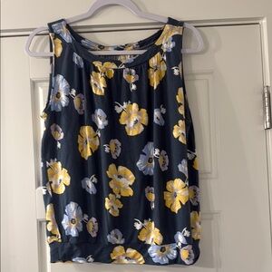 Ann Taylor LOFT grey Floral Tank Top size Large